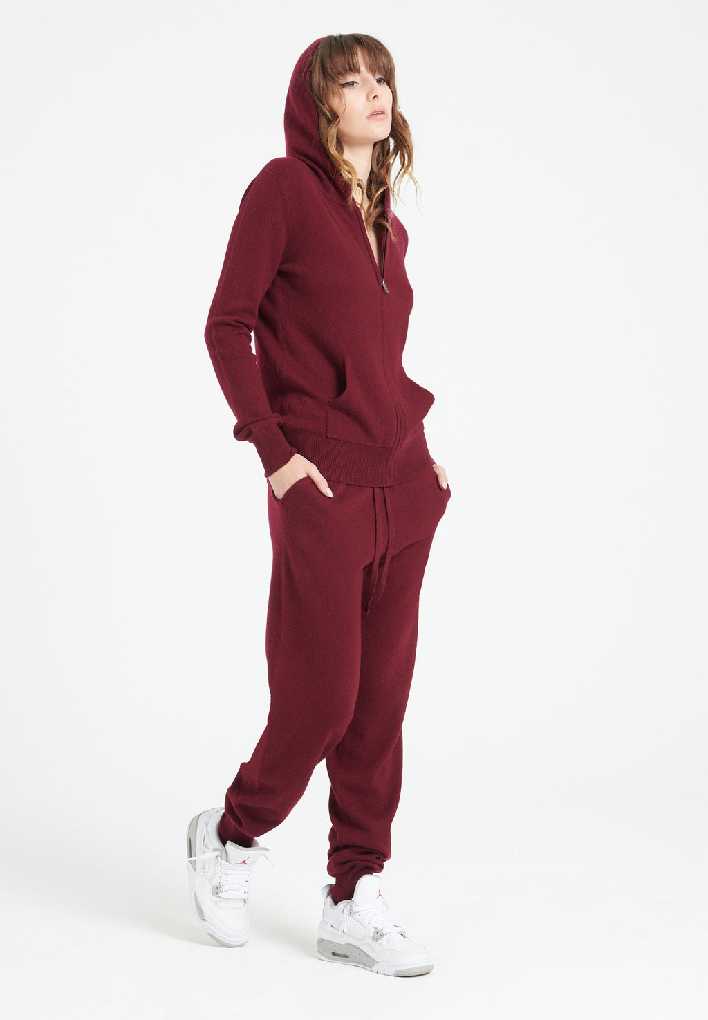 LILLY 11 Burgundy red cashmere sweatpants