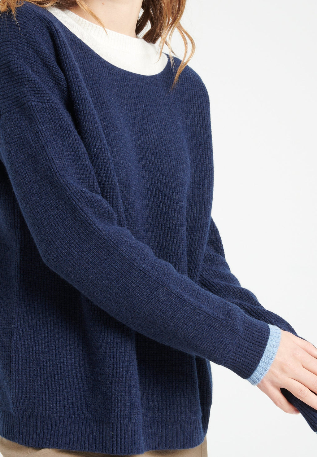 LILLY 25 Round-neck cashmere sweater navy blue