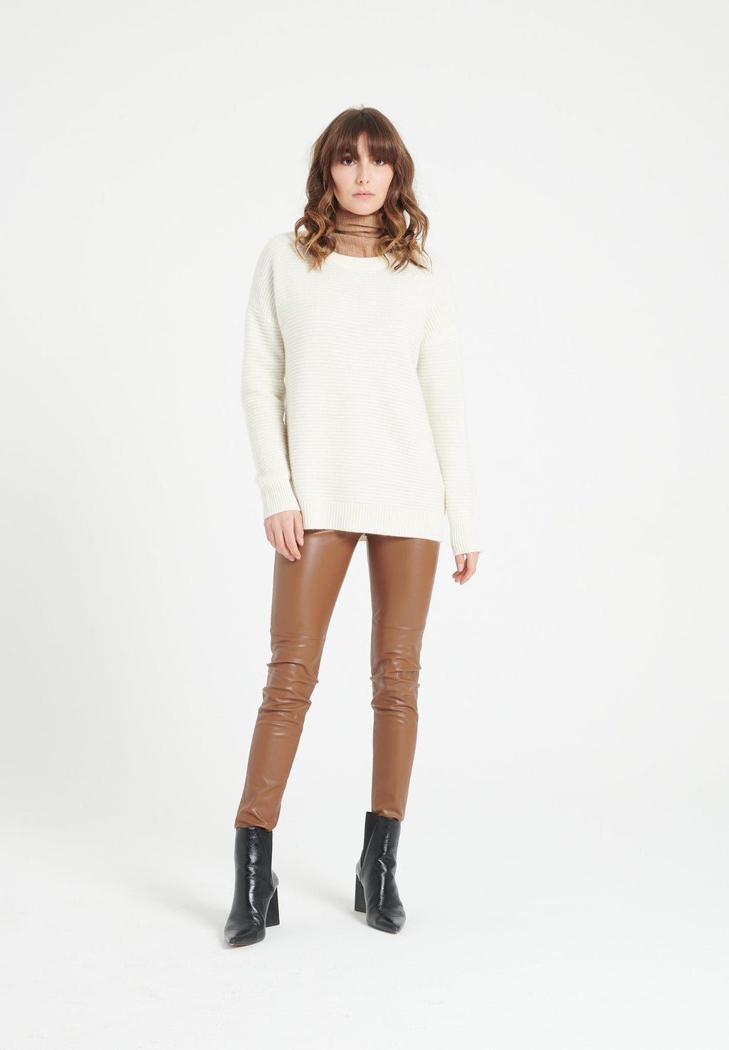 LILLY 30 4-thread cashmere round-neck sweater ecru white