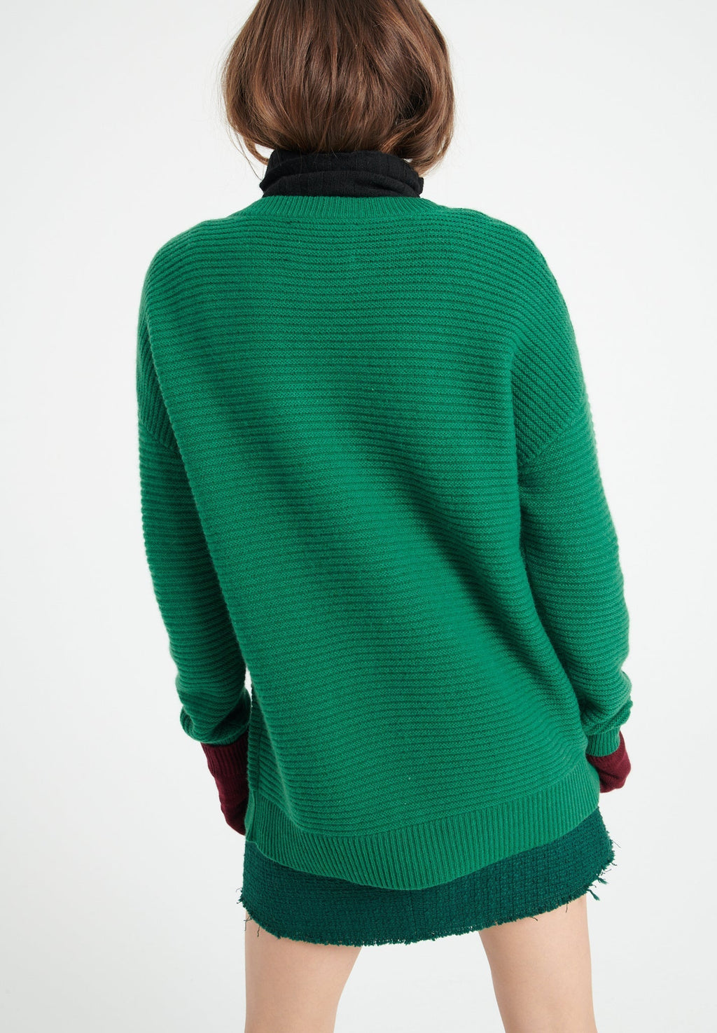 LILLY 30 4-thread cashmere round-neck sweater emerald green