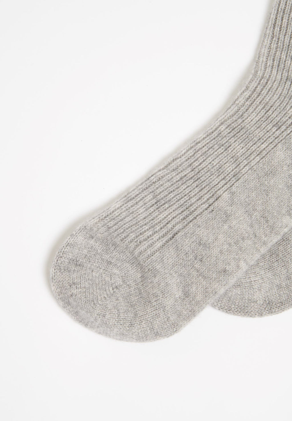 4-thread light grey ribbed socks