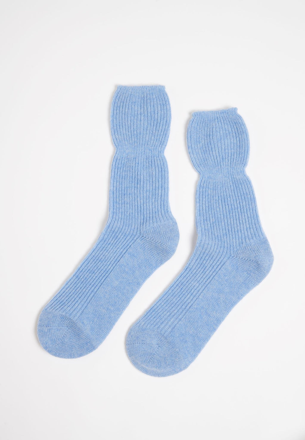 Light blue 4-count ribbed socks