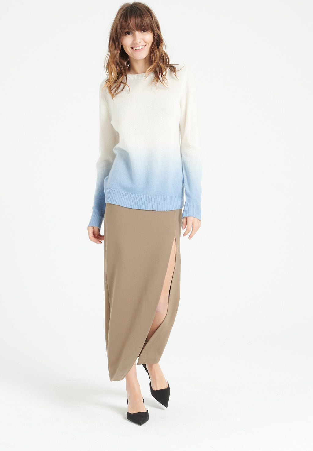 MIA 8 Cashmere round-neck sweater with tie motif