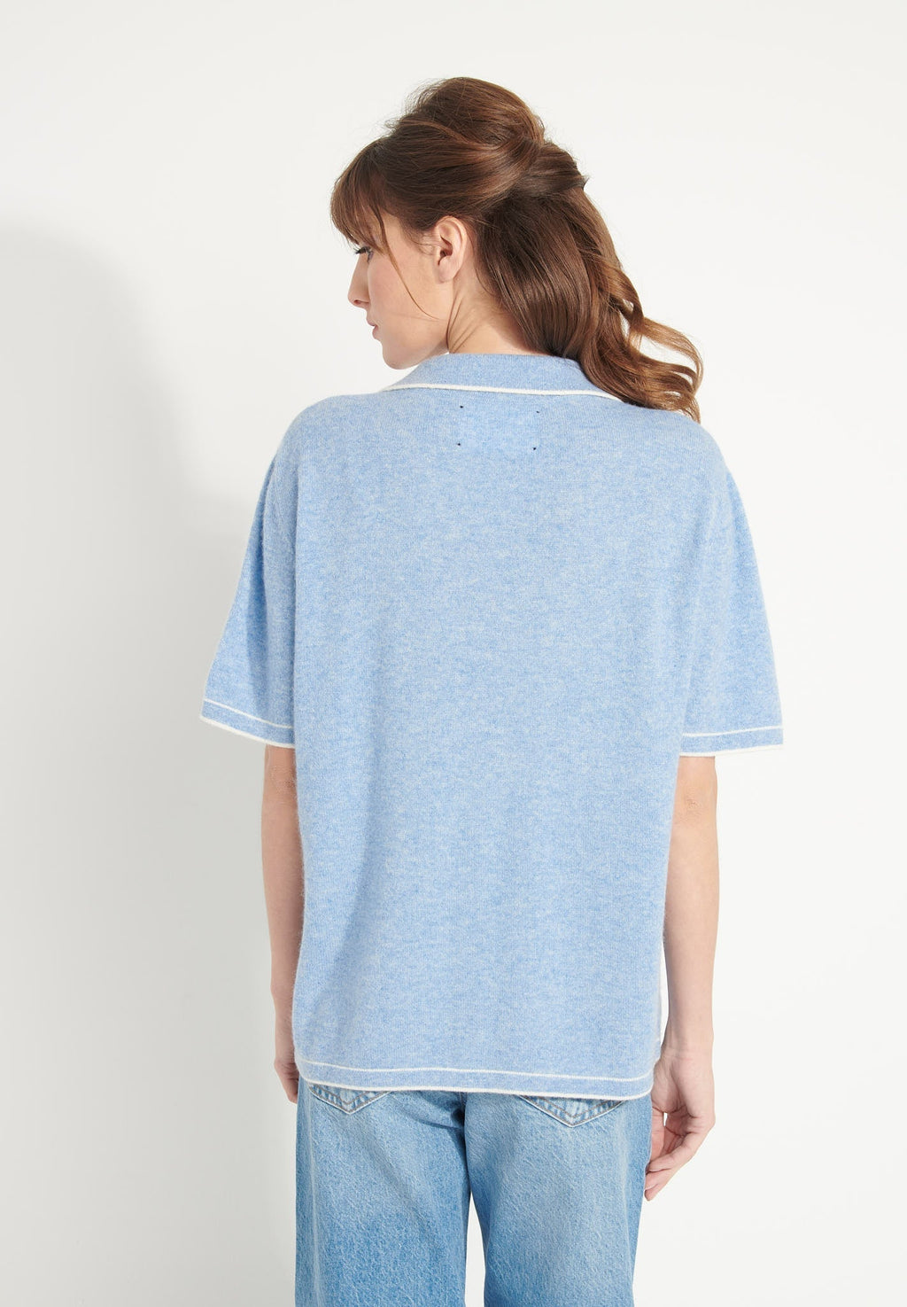 AVA 2 Light blue oversized cashmere blouse