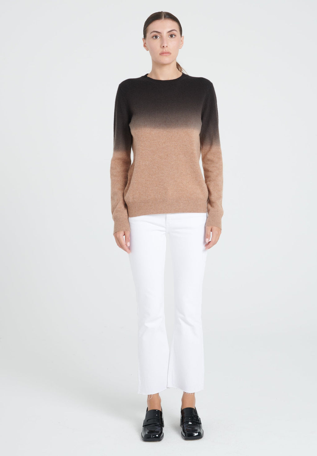 ZAYA 9  Round-neck cashmere sweater in camel