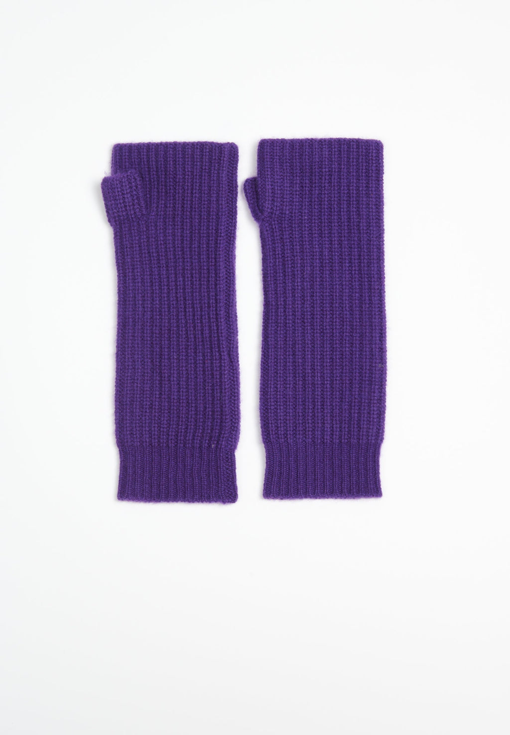 UNI 8 4-thread cashmere mittens with English rib knit in purple