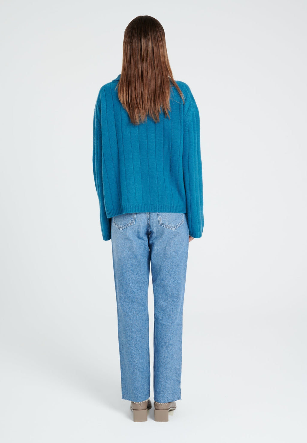 ZAYA 17 6-thread cashmere claudine-neck sweater royal blue