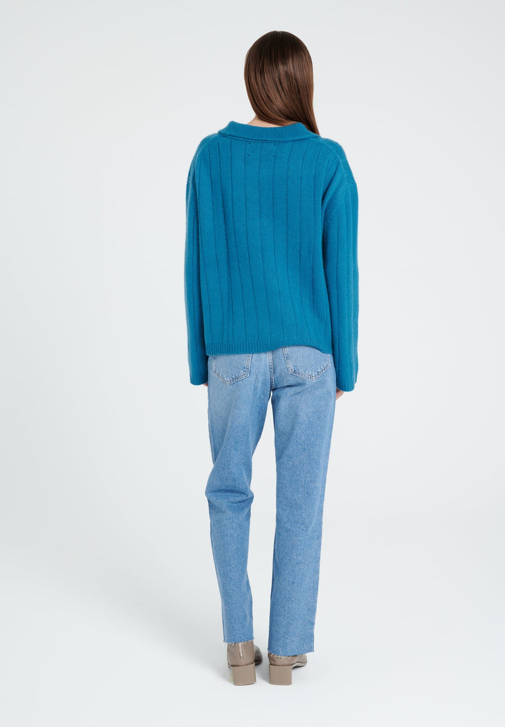 ZAYA 17 6-thread cashmere claudine-neck sweater royal blue