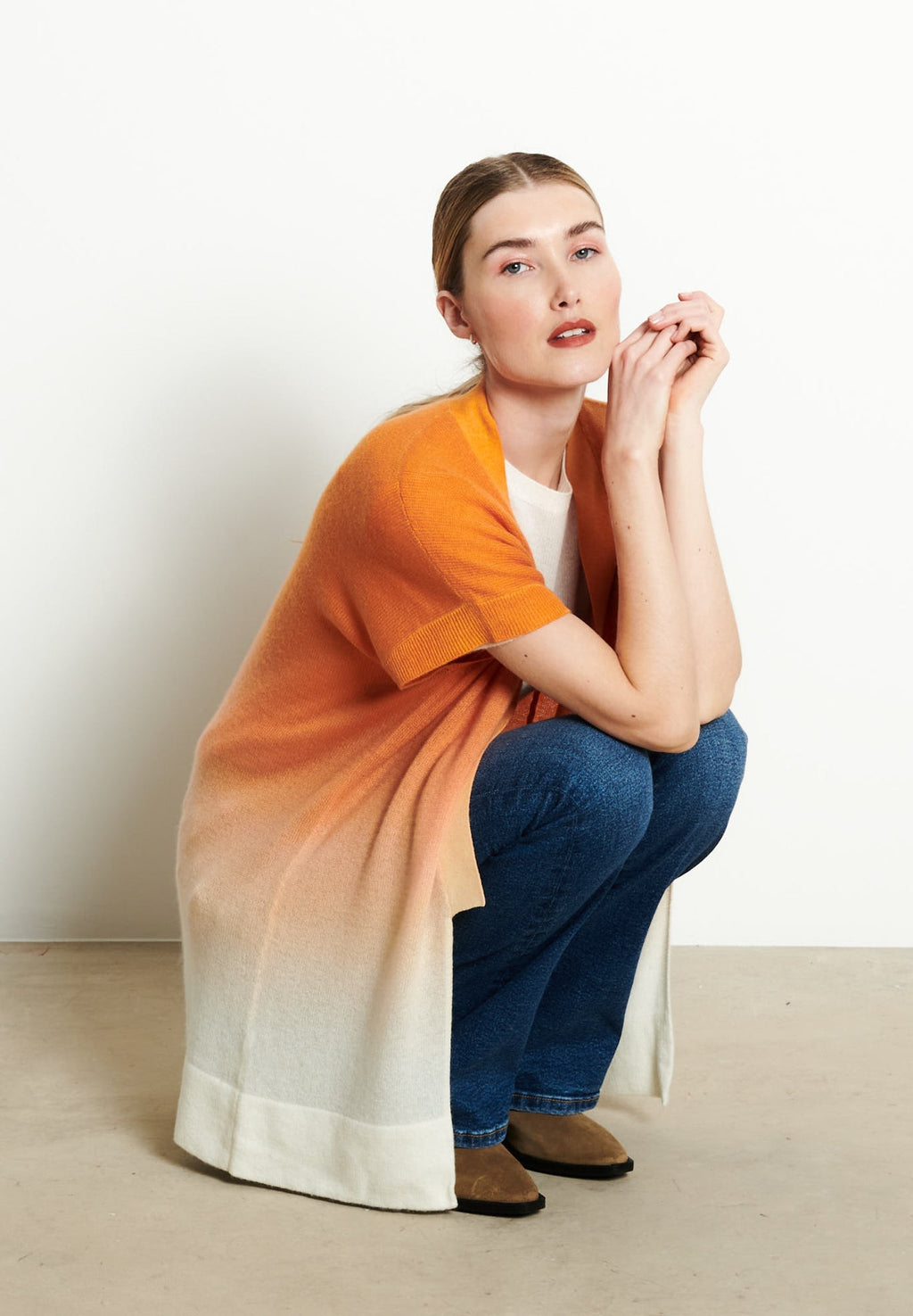 AVA 11 Kimono in cashmere Pumkin Orange