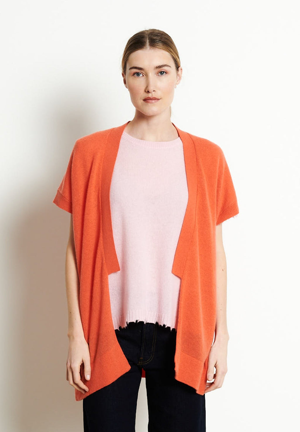 RIA 4 Tangerine cashmere kimono