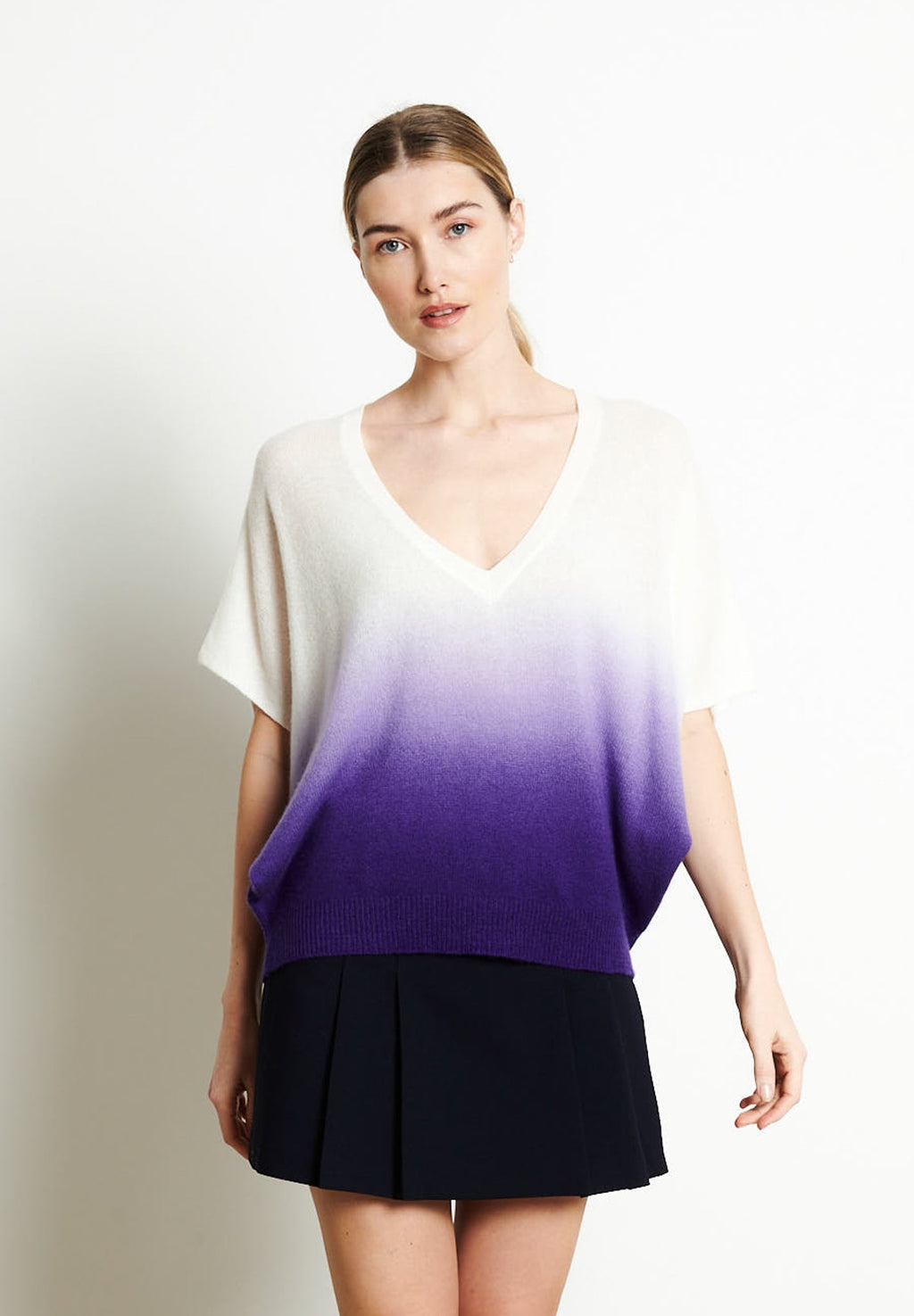 RIA 7 V-neck sweater with batwing tie sleeves