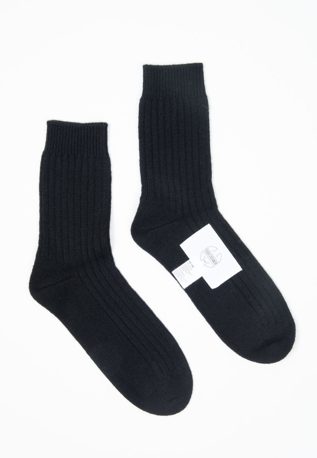 UNI 12 Traditional 4-thread cashmere rib sock in black