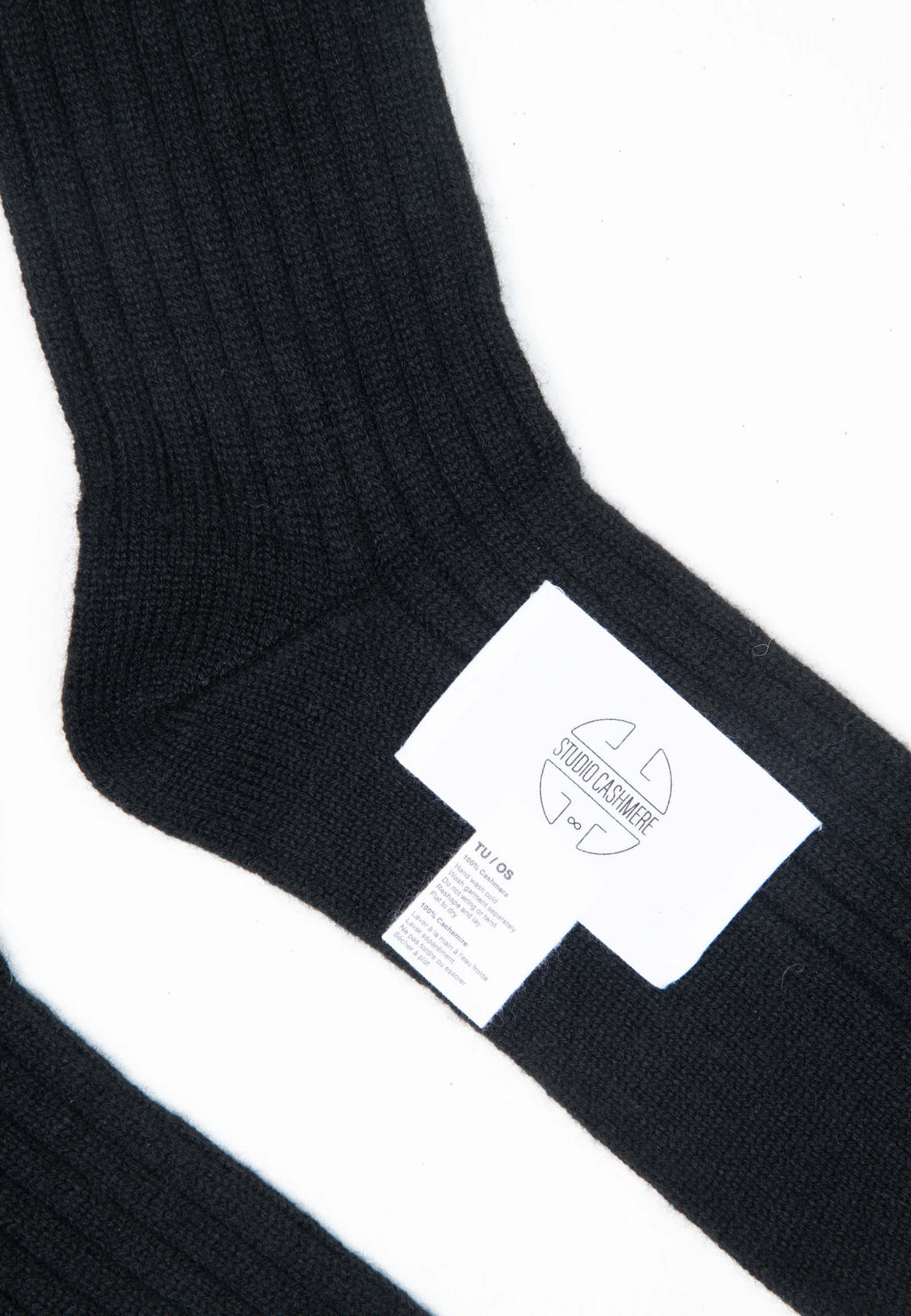 UNI 12 Traditional 4-thread cashmere rib sock in black