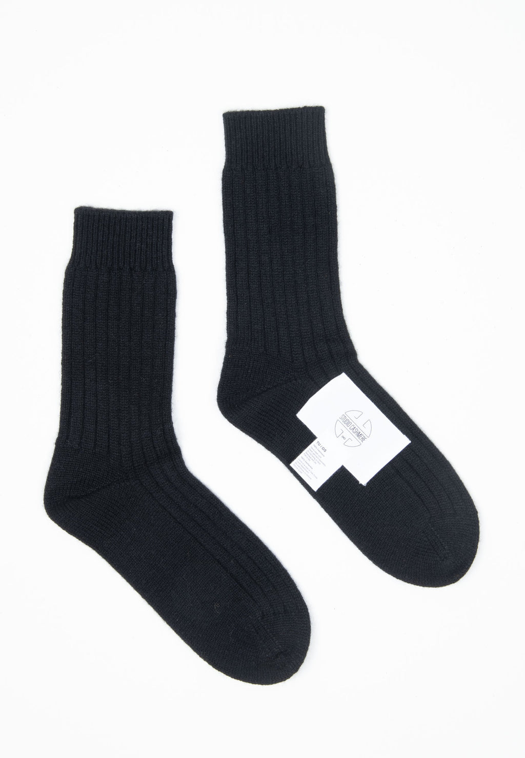 UNI 13 Traditional 4-thread cashmere rib sock in black