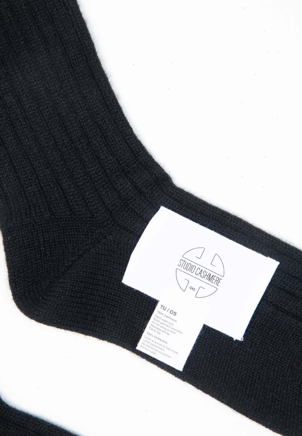 UNI 13 Traditional 4-thread cashmere rib sock in black