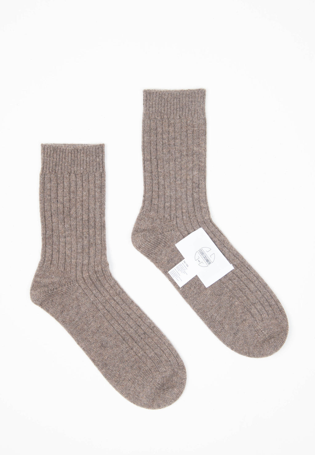 UNI 13 Traditional 4-thread cashmere rib sock in taupe