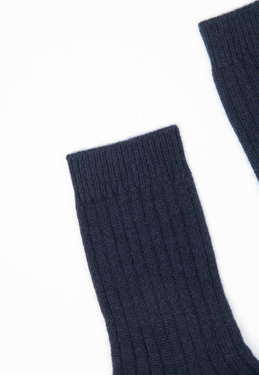 UNI 13 Traditional 4-thread cashmere rib sock in navy blue