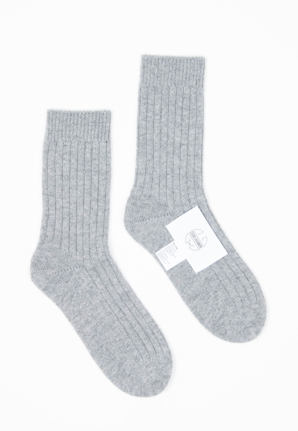 UNI 12 Traditional 4-thread cashmere rib sock in light grey