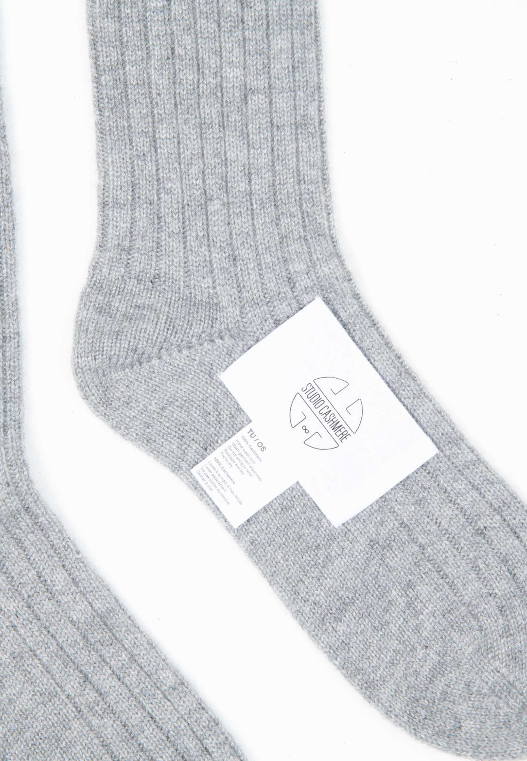 UNI 12 Traditional 4-thread cashmere rib sock in light grey