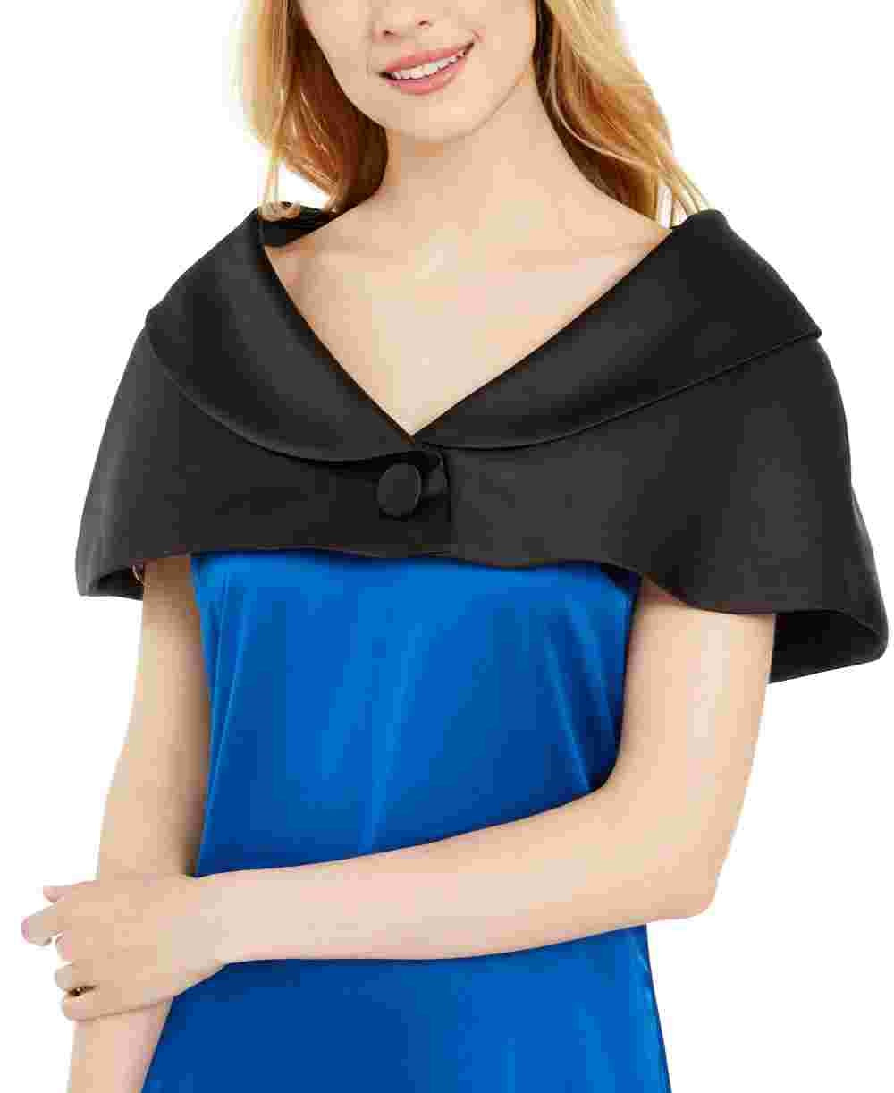 Calvin Klein Women's Black Button Shrug Sleeveless V Neck Evening Sweater Black Size Medium