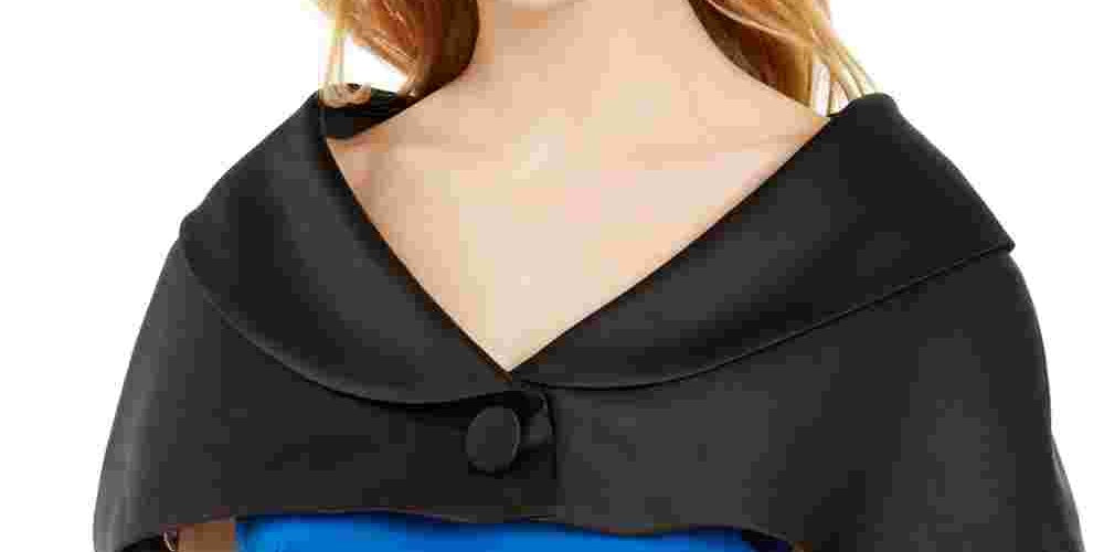 Calvin Klein Women's Black Button Shrug Sleeveless V Neck Evening Sweater Black Size Medium