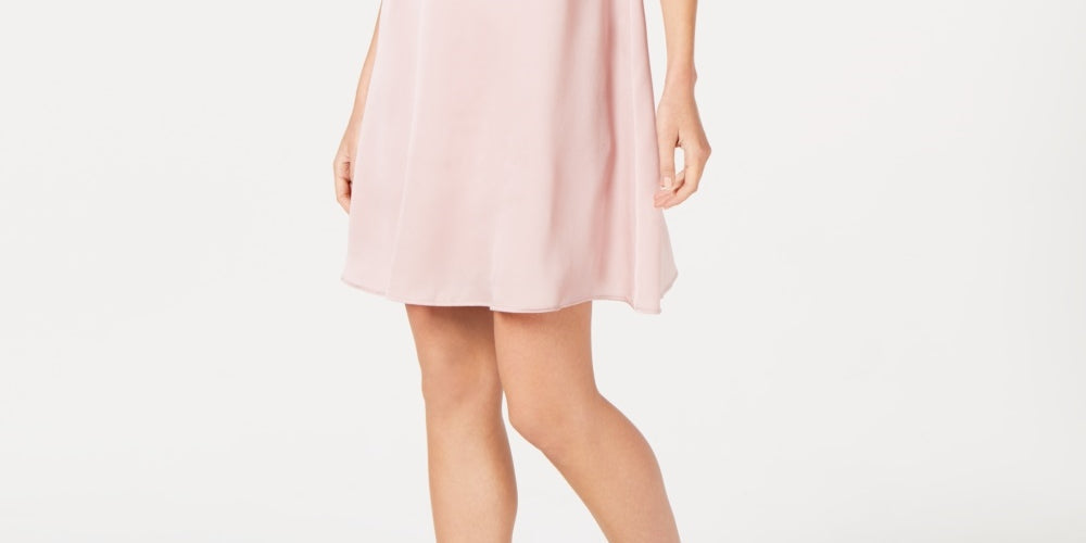 Robbie Bee Women's Satin Trapeze Dress Pink Size 4 Petite