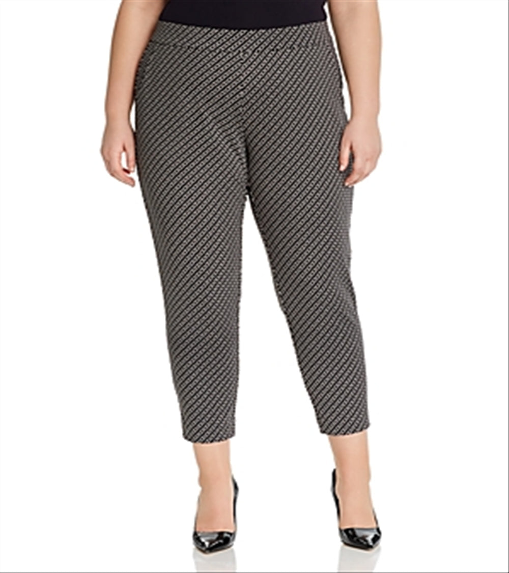 Michael Kors Women's Plus Cropped Chain-Print Pants Black Size 0X