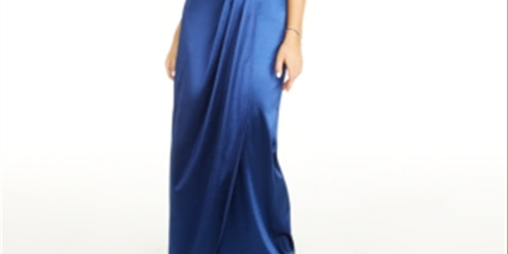 Teeze Me Women's Solid Sleeveless Sweetheart Neckline Full Length Pencil Formal Dress Blue Size 15