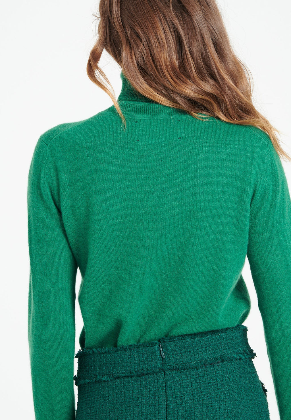 LILLY 3 Emerald green cashmere turtleneck sweater