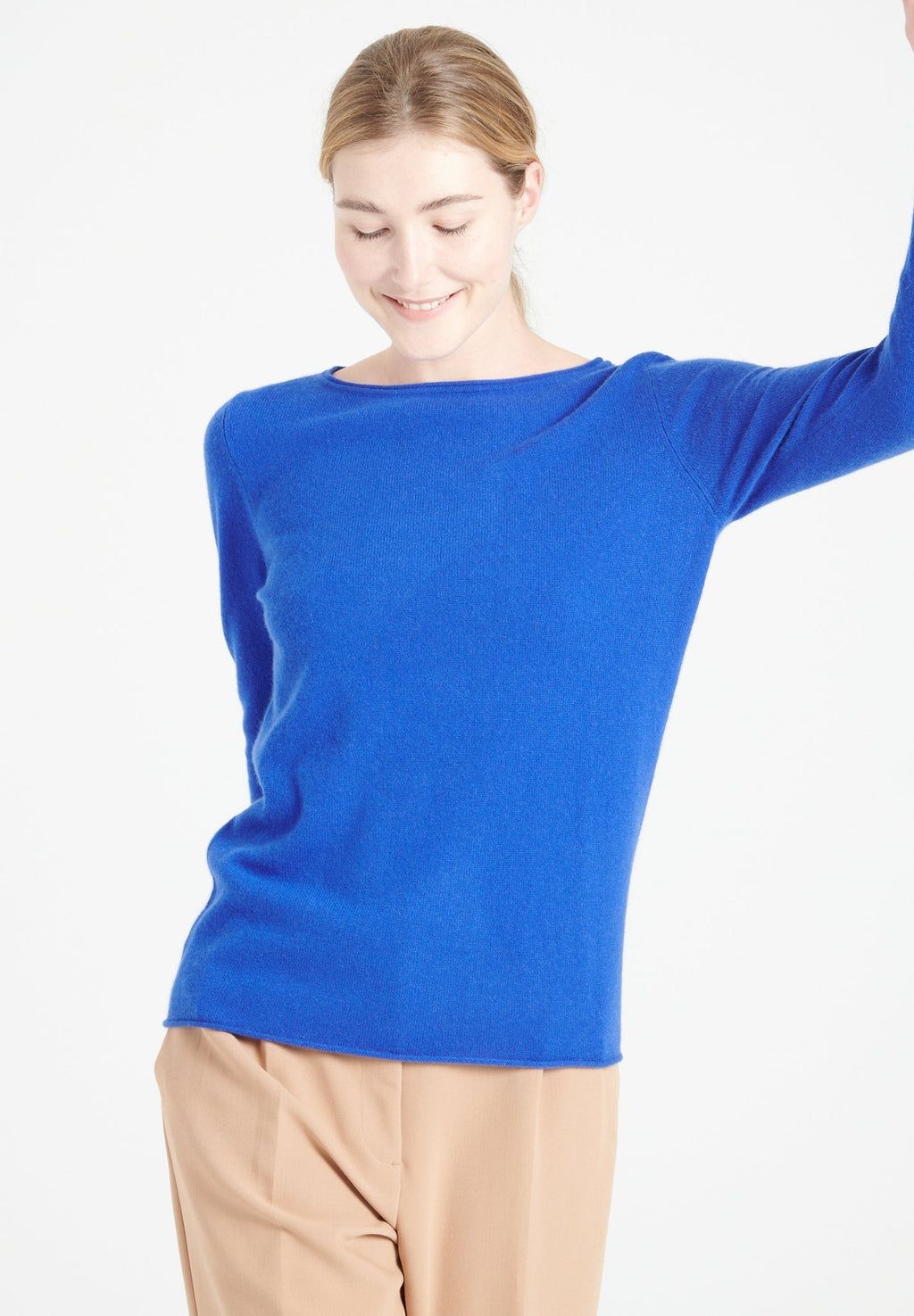 LILLY 5 Cashmere boat-neck sweater royal blue