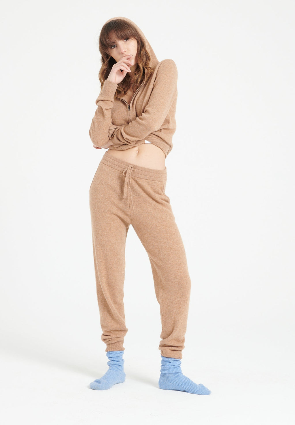 LILLY 11 Camel cashmere sweatpants