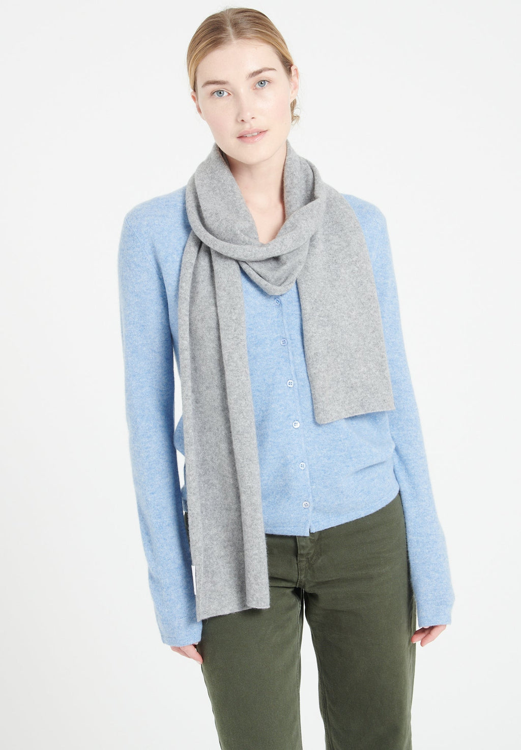 Light grey cashmere scarf