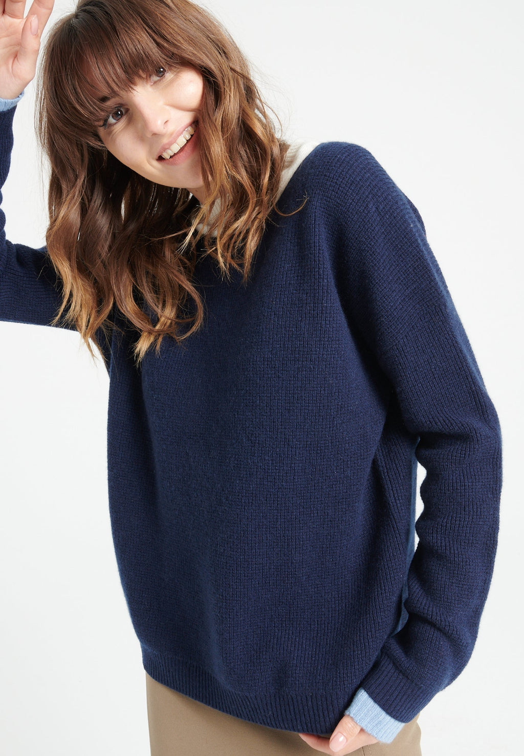 LILLY 25 Round-neck cashmere sweater navy blue