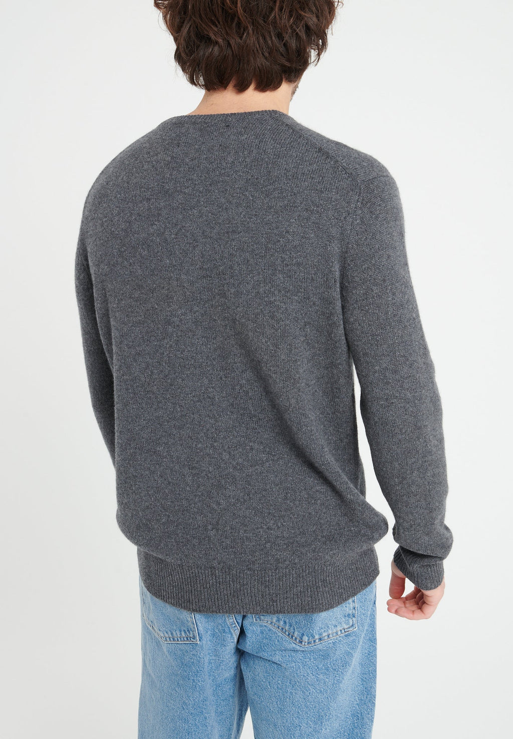 LUKE 14 4-thread cashmere round-neck sweater charcoal grey