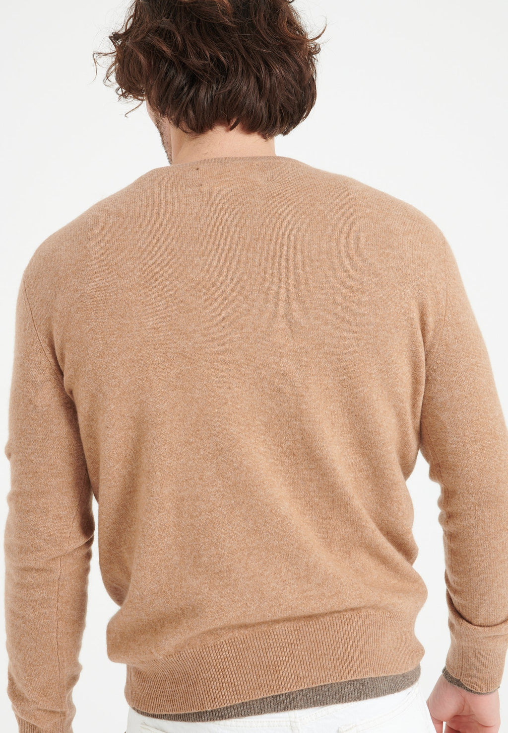 LUKE 2 Round-neck cashmere sweater in camel