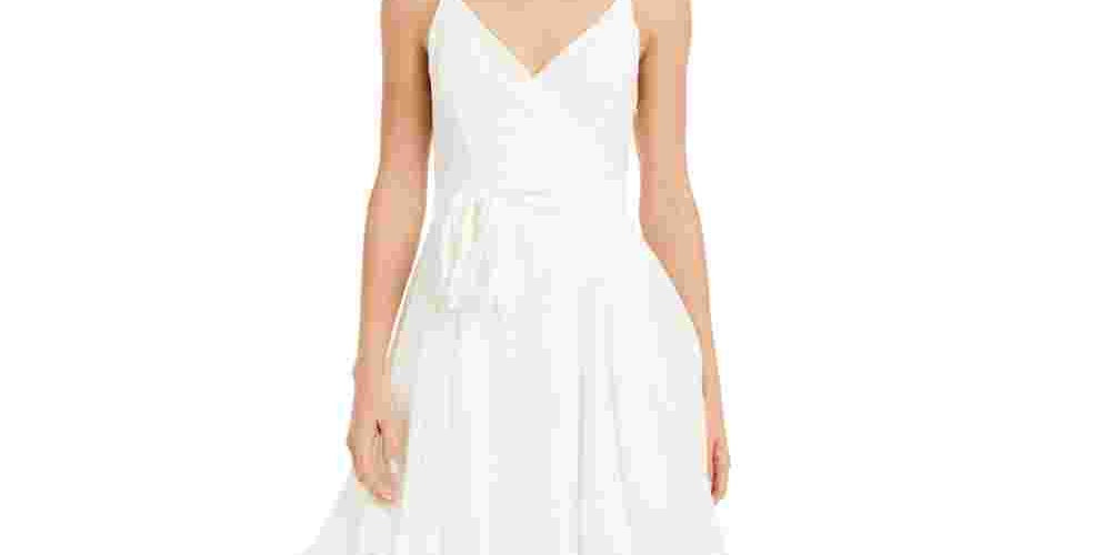 Thalia Sodi Women's Chain Strap Layered Hem Dress White Size X-Large