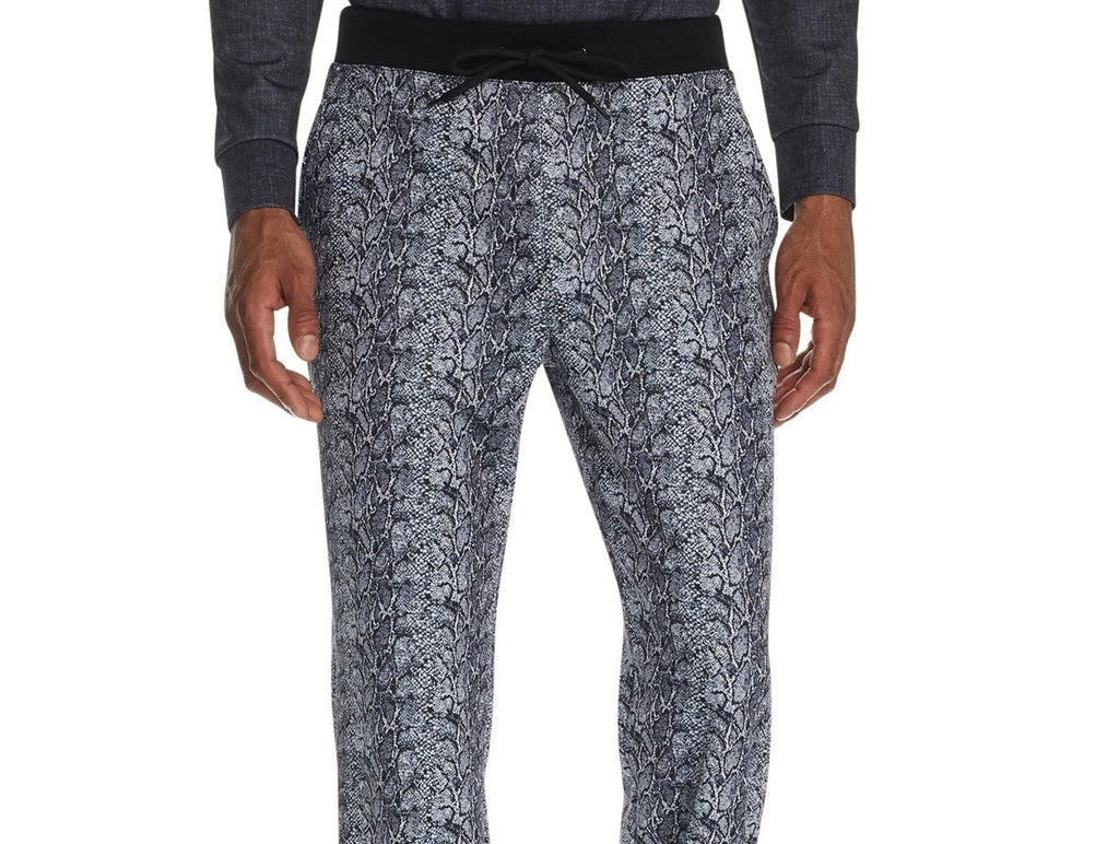 Tallia Men's Tapered Stretch Snake Skin Print Joggers Gray Size Small