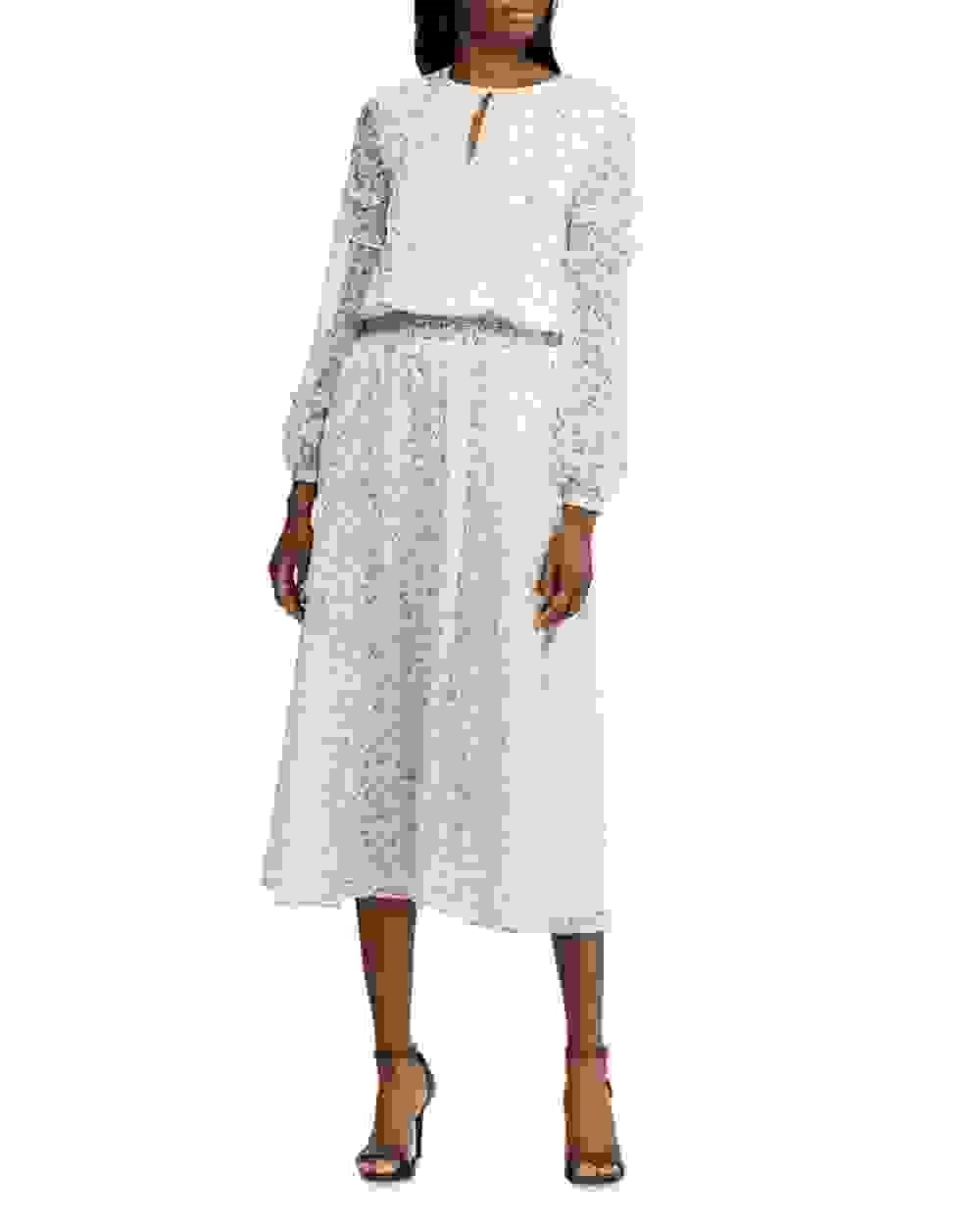 Ralph Lauren Women's Long-Sleeve Floral-Print Dress Natural Size 16