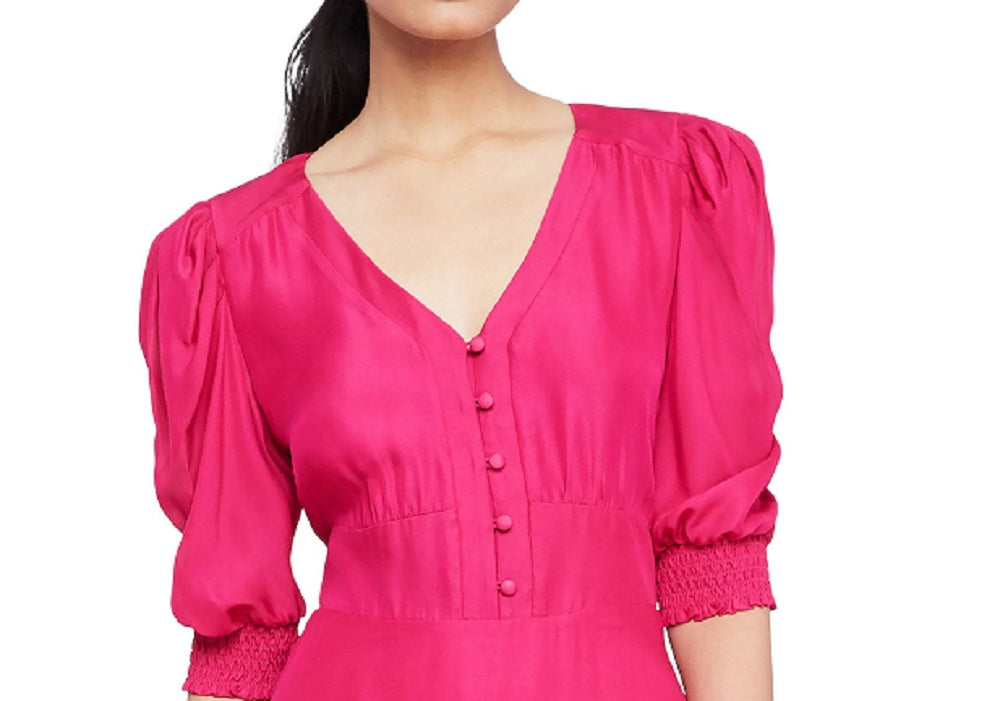Parker Women's Lottie Front Button Silk Blend Minidress Pink Size 10