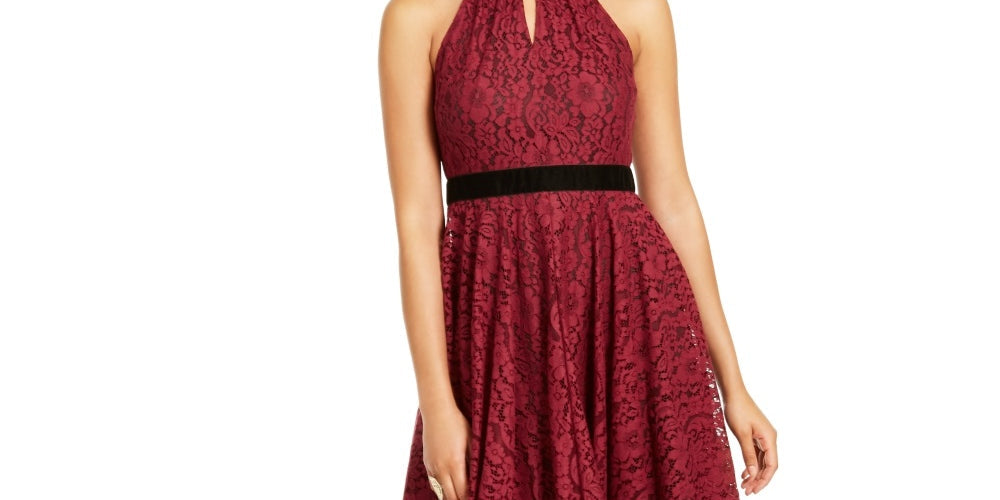 Thalia Sodi Women's Chain Neck Lace Dress Red Size Small