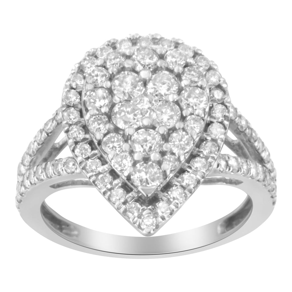 .925 Sterling Silver Diamond Cluster Ring (1 1/2 Cttw, H-I Color, I1-I2 Clarity)