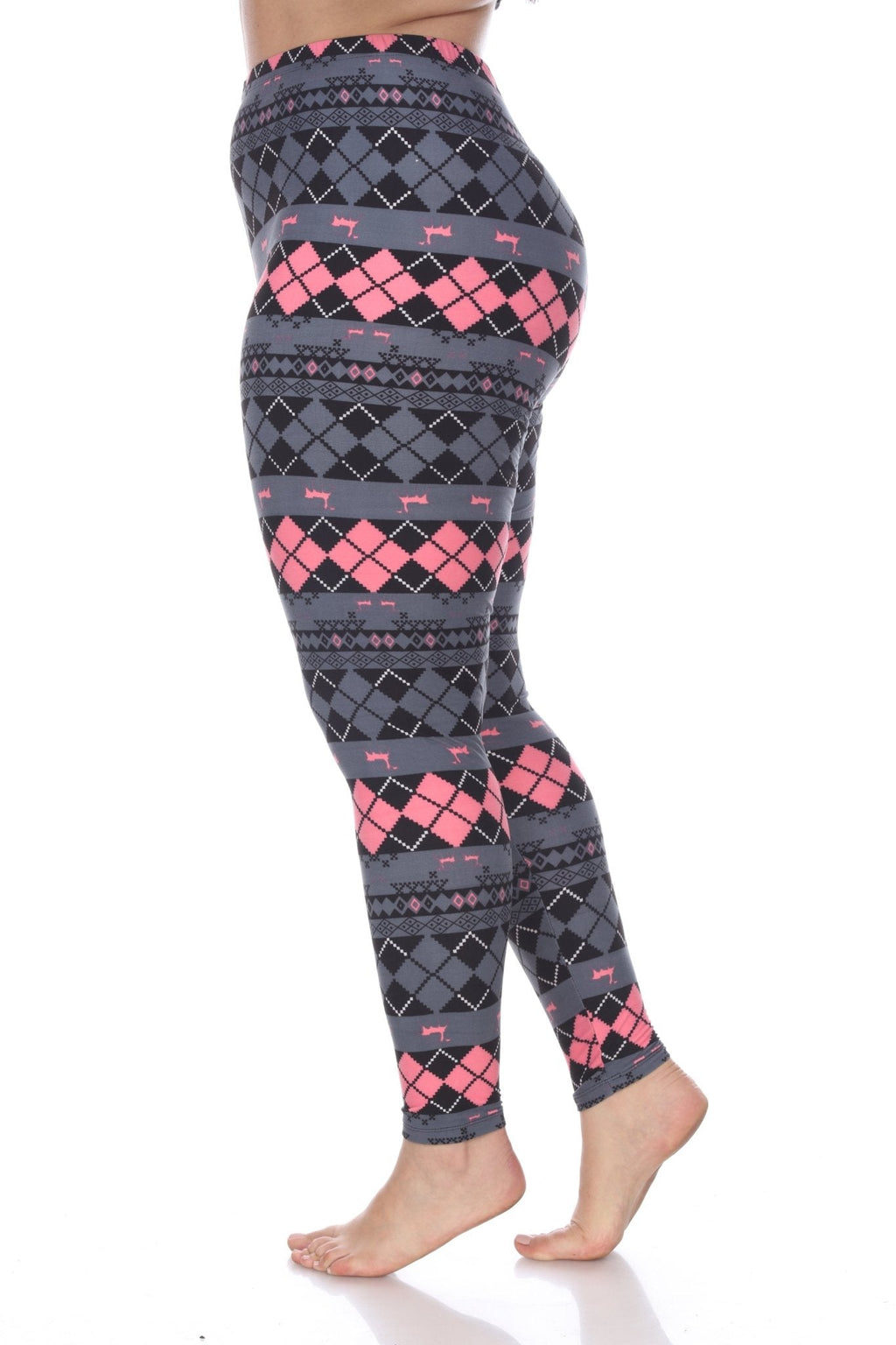 Argyle Print Leggings-Plus (2 Colors Available)