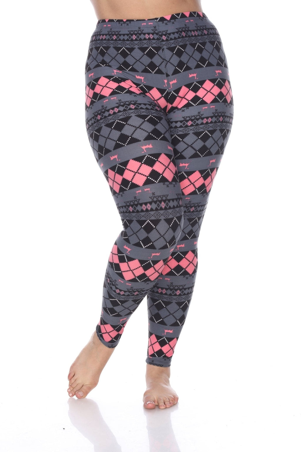 Argyle Print Leggings-Plus (2 Colors Available)