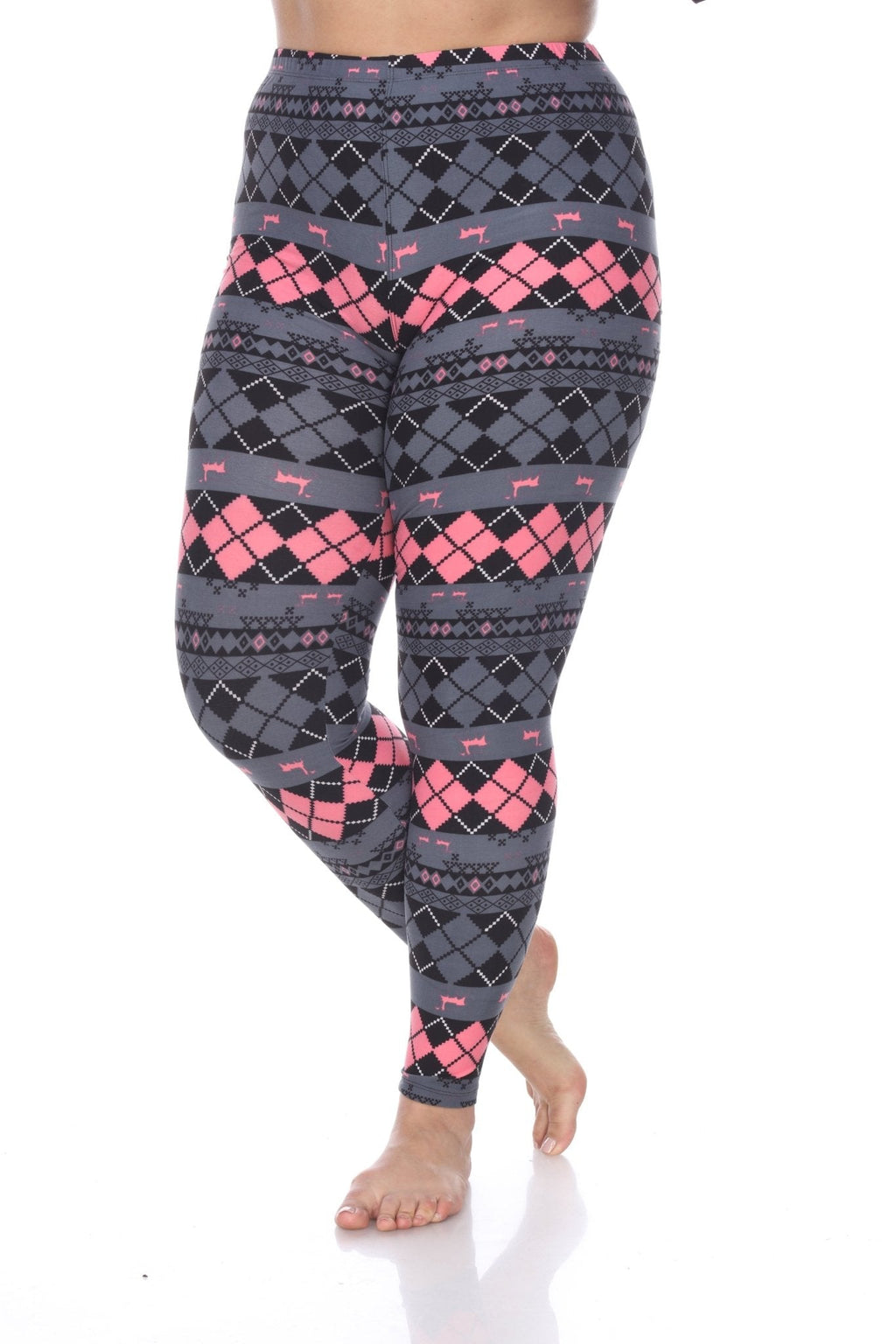 Argyle Print Leggings-Plus (2 Colors Available)