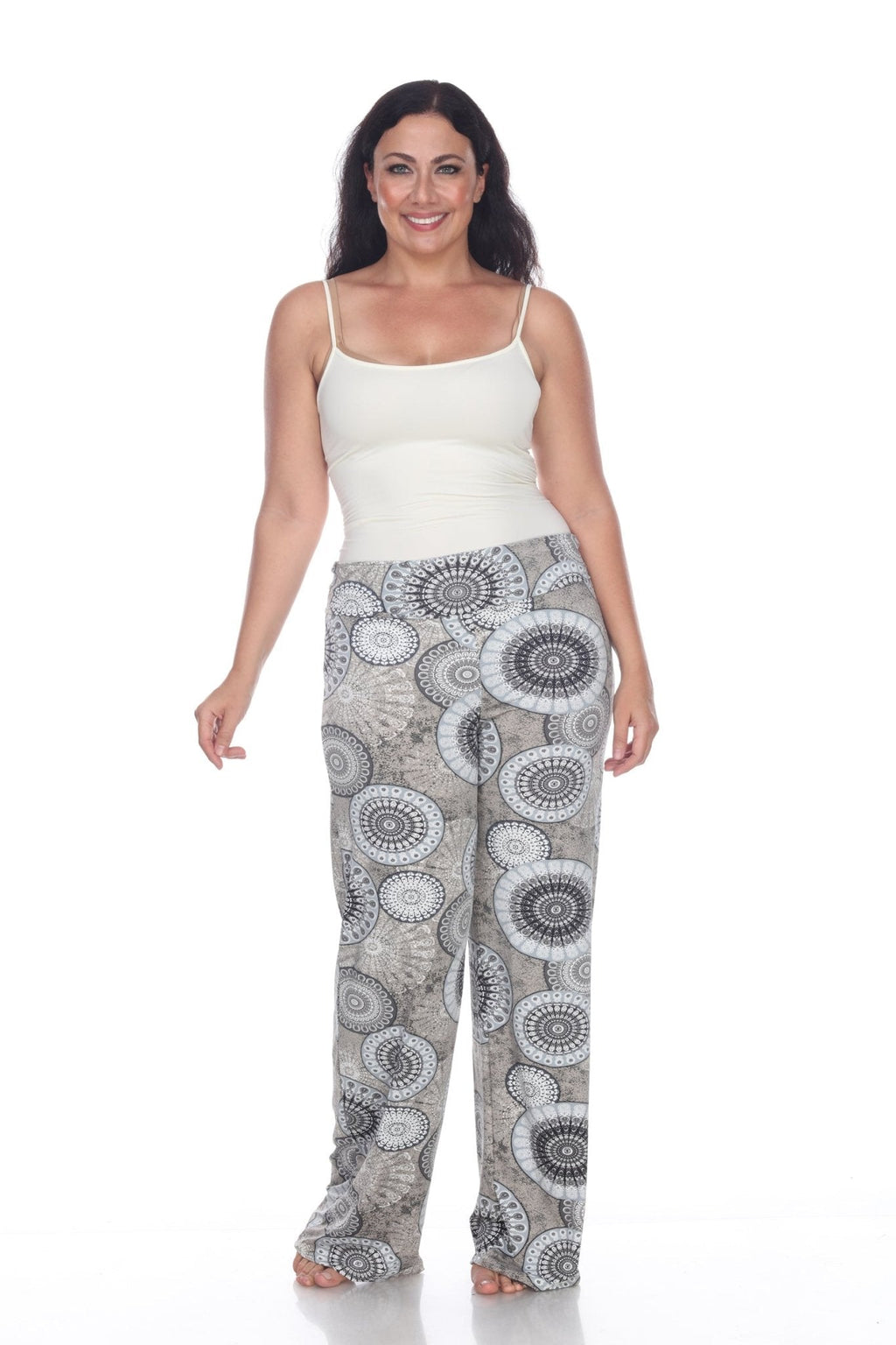 Circle Print Plus Size Palazzo Pants - Plus