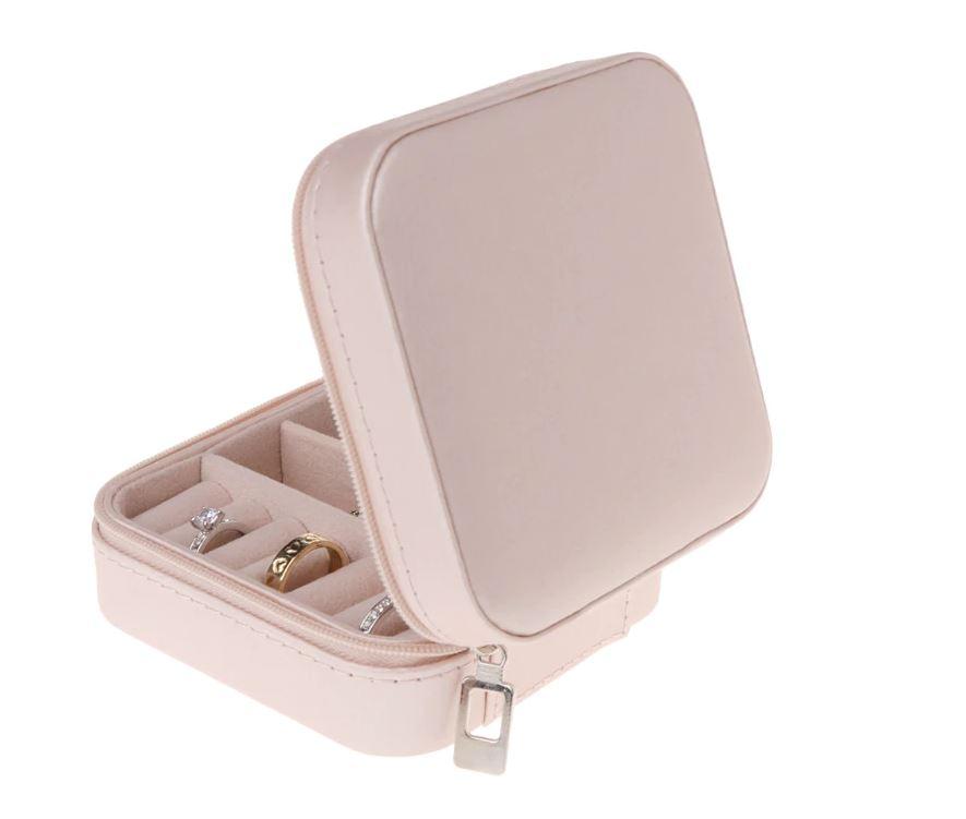 Mini-Jewelry 4x4x2 Soft Pink Vegan Leather Travel Box