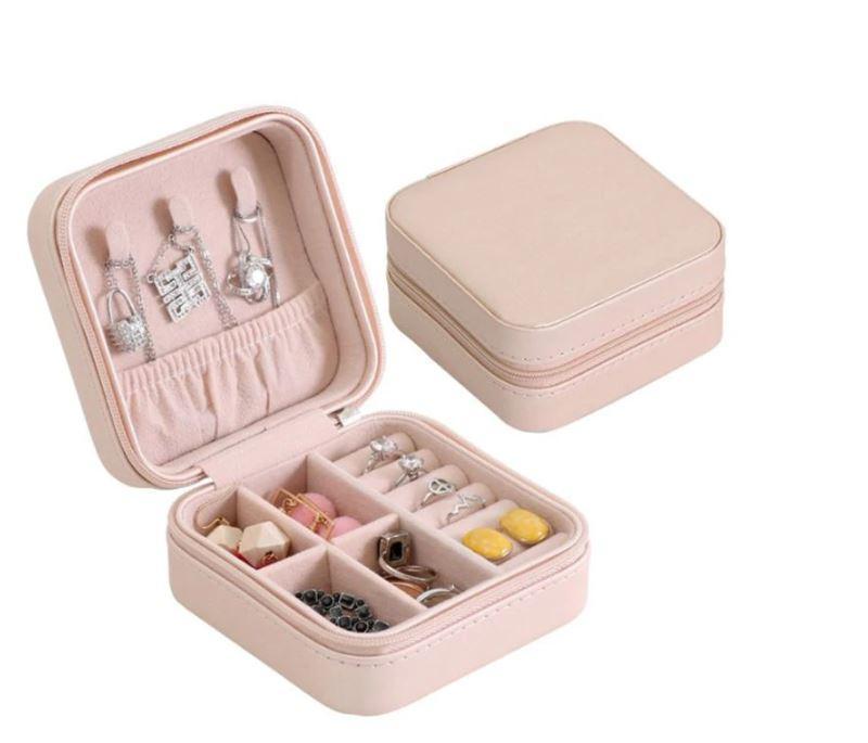 Mini-Jewelry 4x4x2 Soft Pink Vegan Leather Travel Box