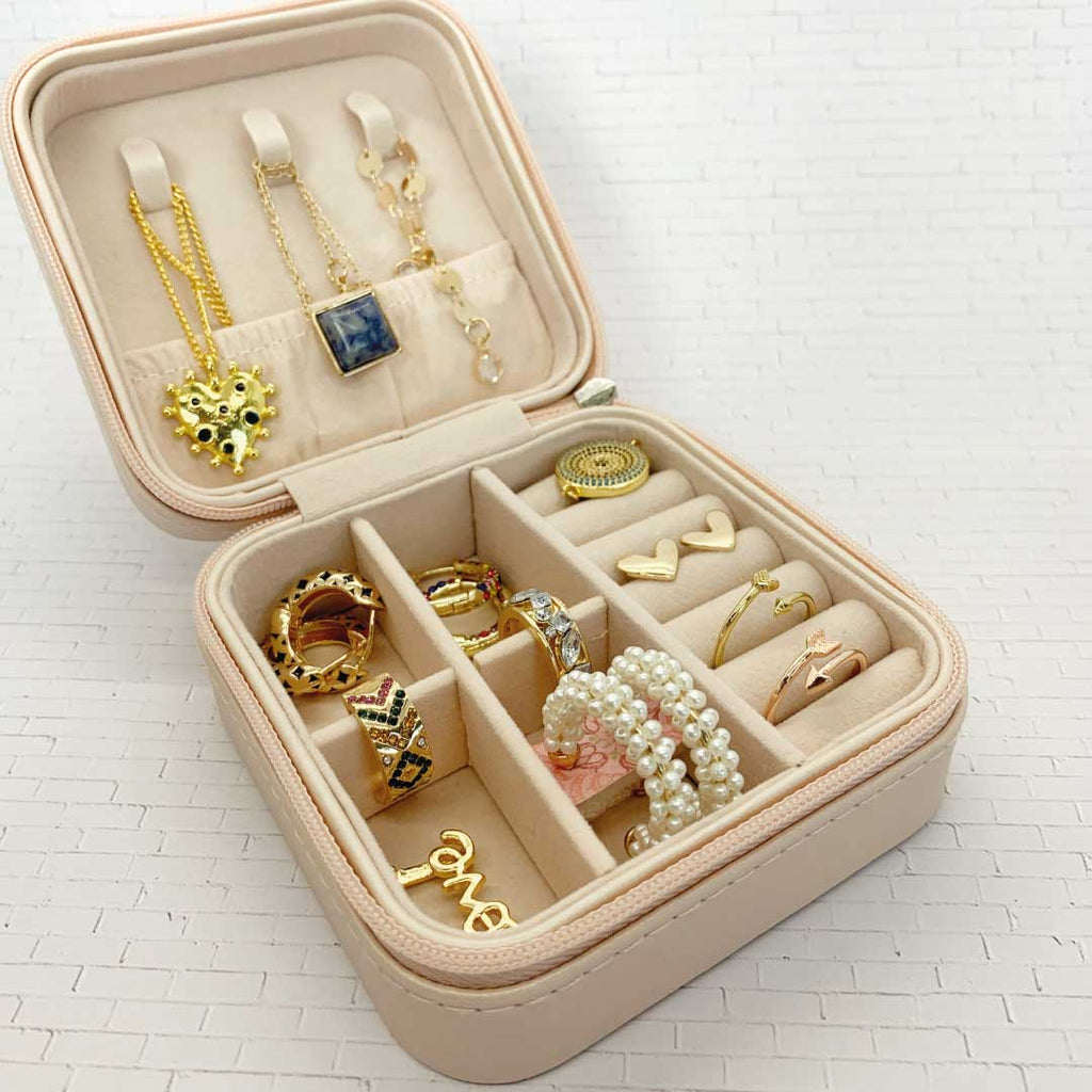 Mini-Jewelry 4x4x2 Soft Pink Vegan Leather Travel Box