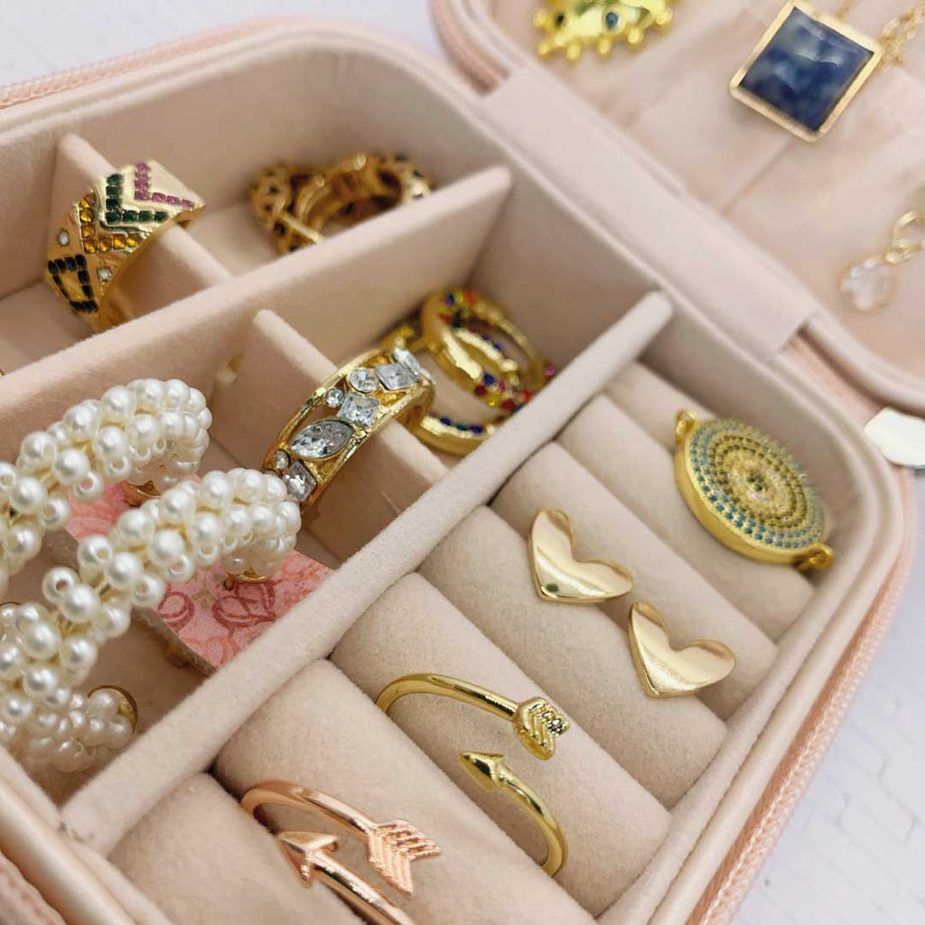 Mini-Jewelry 4x4x2 Soft Pink Vegan Leather Travel Box