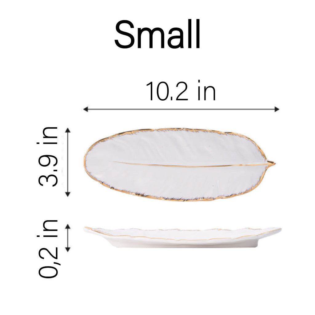 Leaf 14in White Porcelain Plate